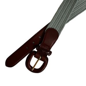 Talbots Woven Elastic Stretch Classic Braided Belt, Teal Blue, Medium